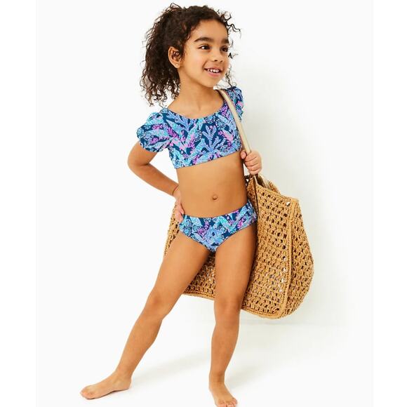 Lilly Pulitzer Girl 14 Barton Blue Star Gazing Arlen Bikini Two Piece Set G35-12 - Picture 1 of 12